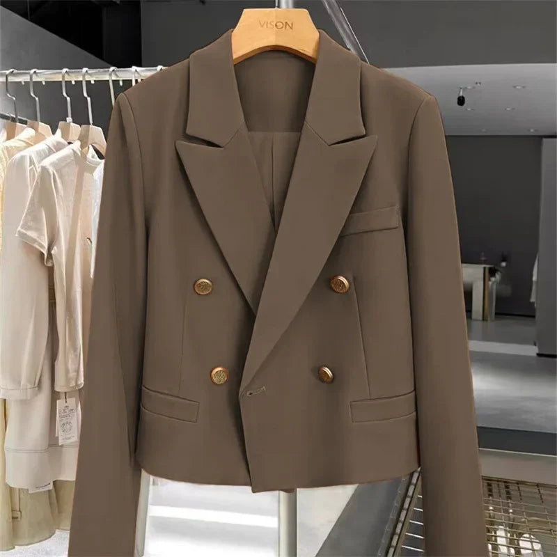 Blazer Women Spring New Solid Color Suit Jacket Short Section Button Casual Suit Women Clothing Outerwears Women's Jacket Coat