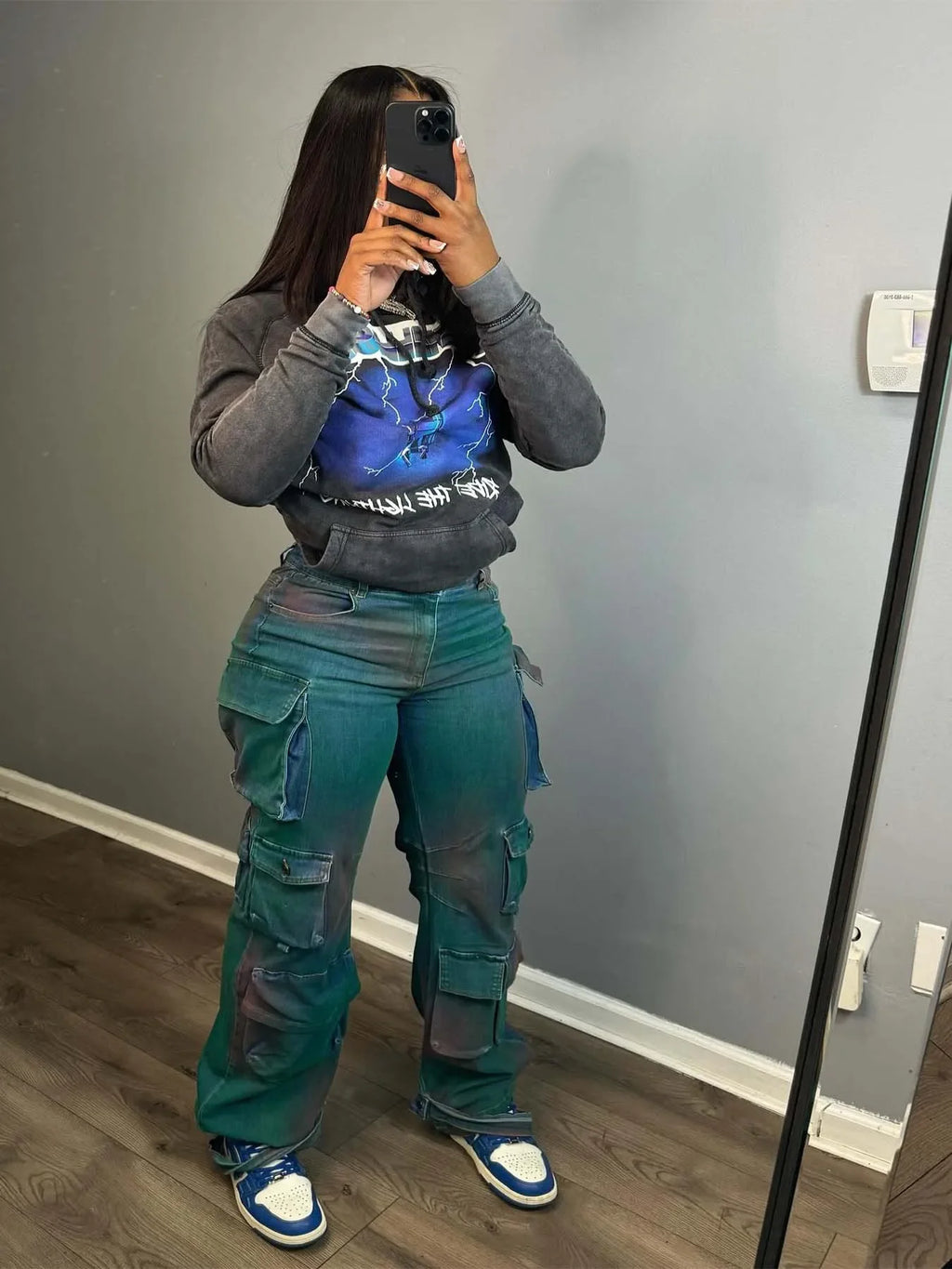 Jeans Women Straight Denim Cargo Pants High Stretch Loose Vintage Multi Pocket Button Denims 2024 Casual Distressed Trousers