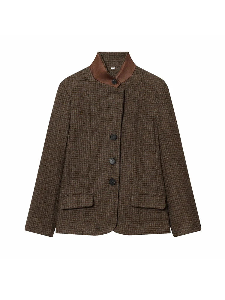 Women's Fall Clothes For Women Blazer Commute Elegant Slim Buttons Plaid Blazer New Fashion Chic Suit Blazer