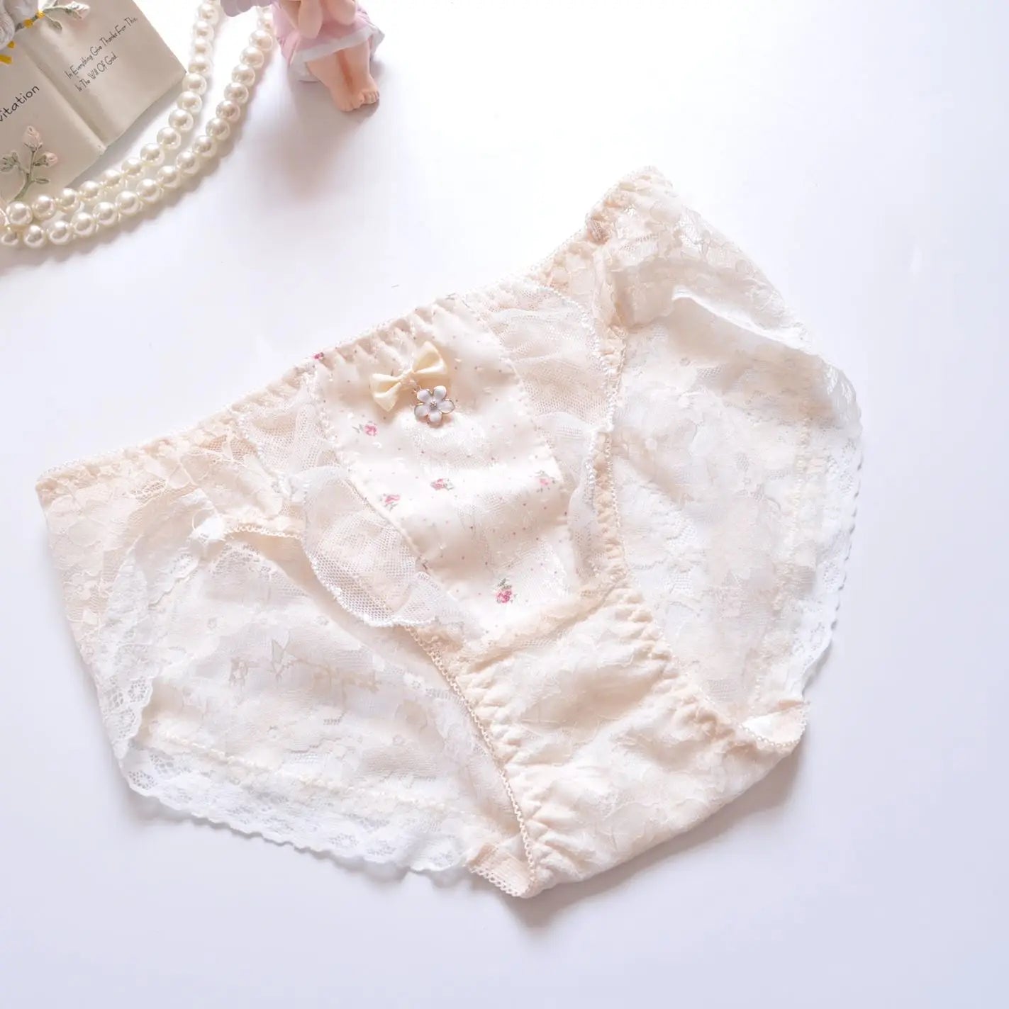 Cotton Ruffle Cute Lovely Sweety Girl Panties Bow Japanese Princess Style High Elasticity Breathable Sexy Women Underwear Breifs
