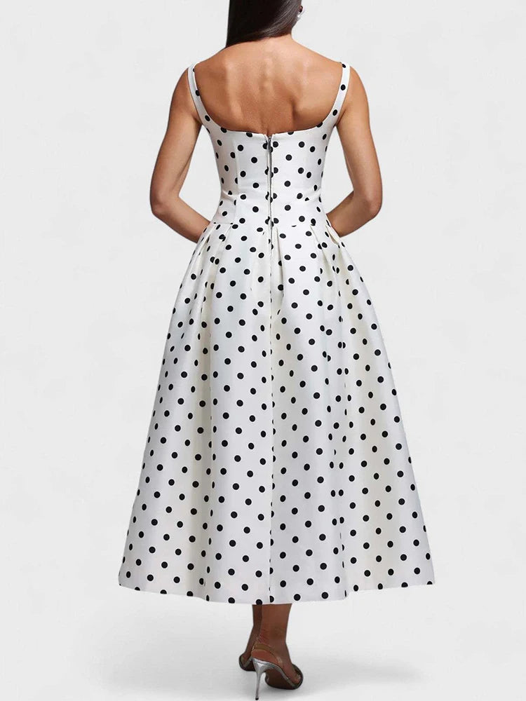 Sleeveless Chest Wrapping Dress Summer Women Sexy Backless Dot Strapless Ladies Maxi Party Dresses Fashion Streetwear Vestidos