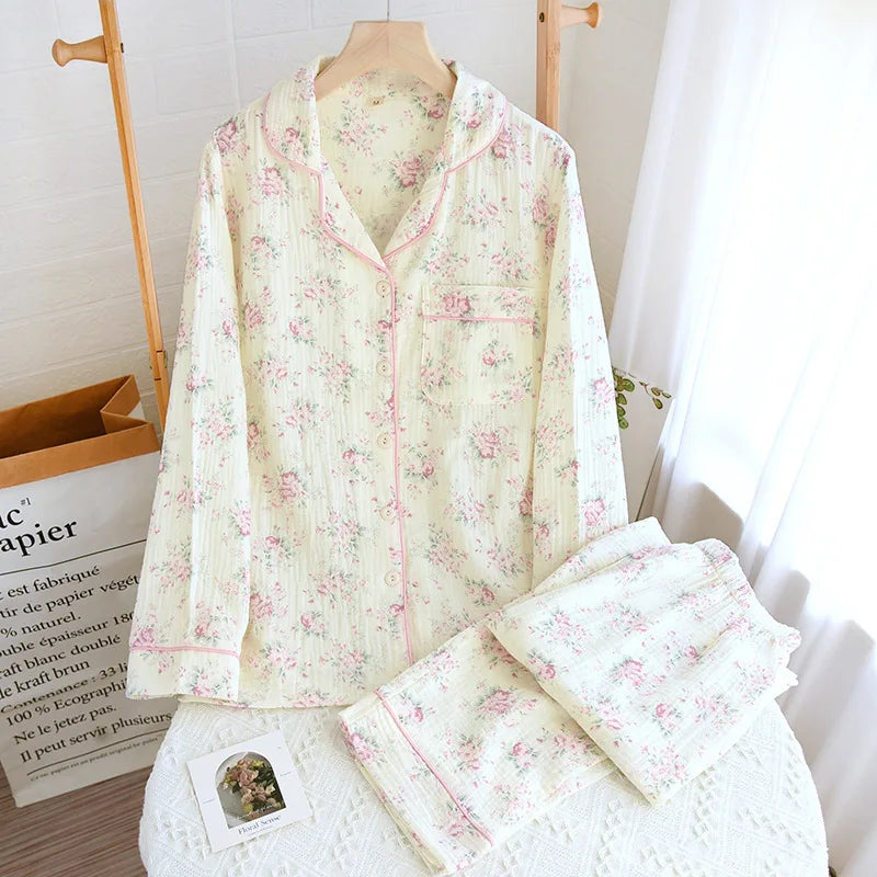 NEW Cute Korean Pajama For Women Loose Sweet Lace Princess Style Soft Cotton Pajamas Skin-friendly Casual Homewear Nightgown