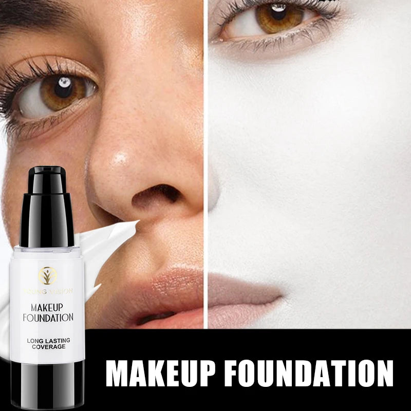 Pure White Liquid Foundation Long-lasting Waterproof Concealer Face Makeup Foundation for COS Stage Christmas Carnival Makeup