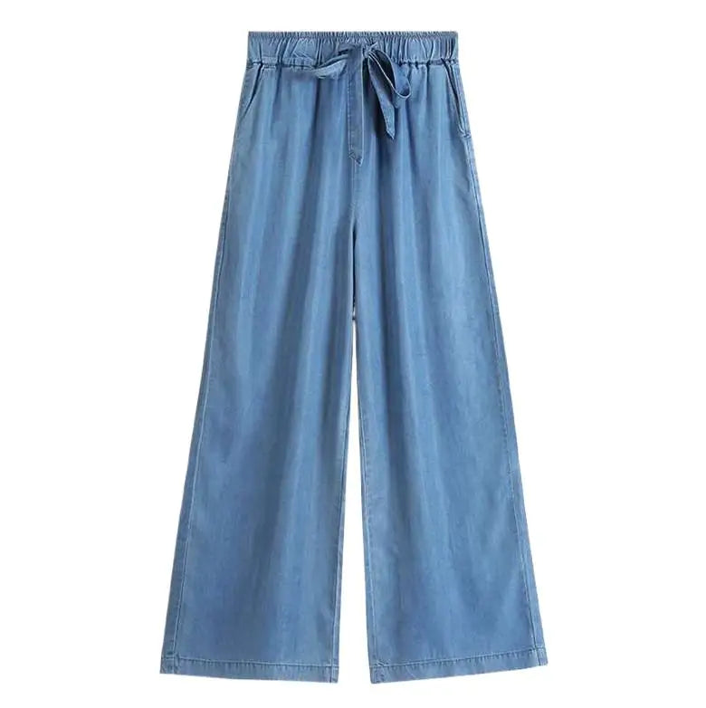 2025 thin curv wide leg Pants Vintage High Waist Jeans Women Full Length Pants Cowboy Pants Plus size Denim trousers 6XL 7XL