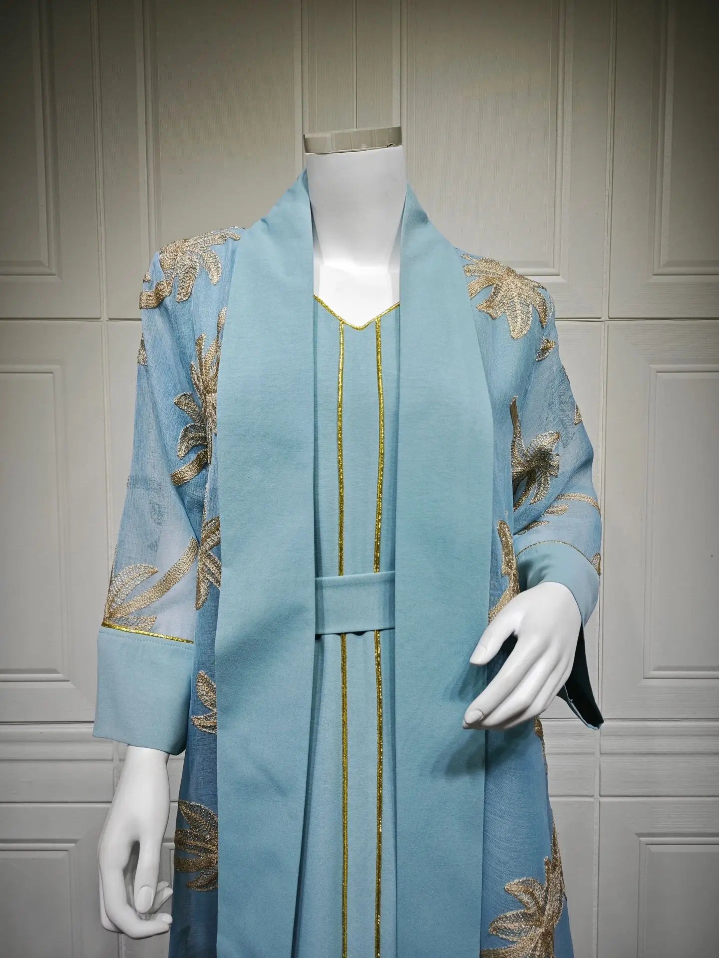 Eid Women Dress Muslim Abaya 2 Piece Set Musulman Ensembles Party Jalabiya Ramadan Abayas Vestidos Largos Kaftan Arab Long Robe
