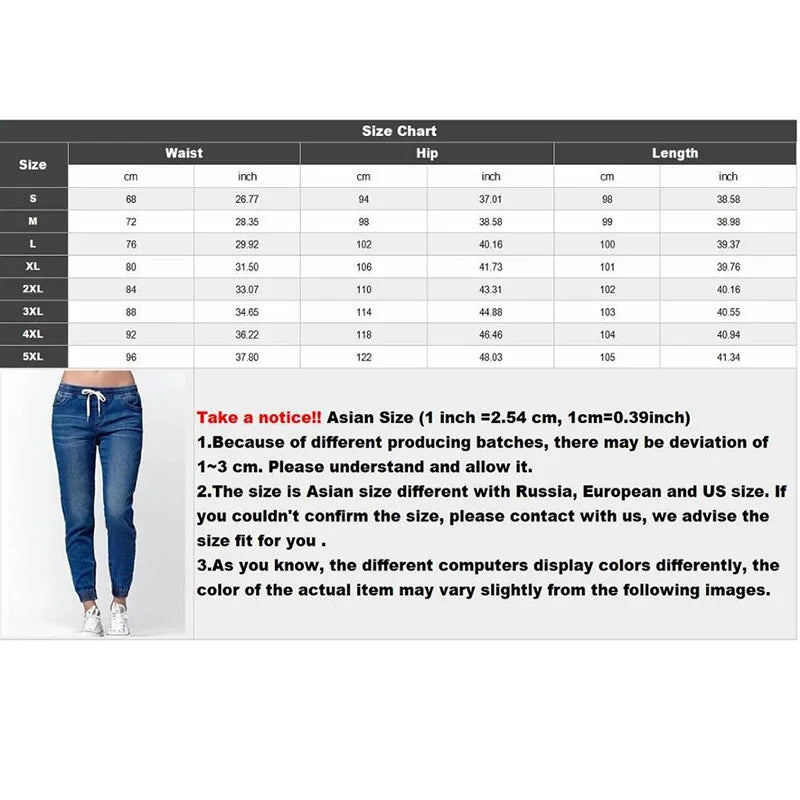 Lace-up Jeans for Women Denim Pants Casual Loose Slim Fit Stretch Long Denim Pure Color Trousers Blue Black Jean 2024 summer