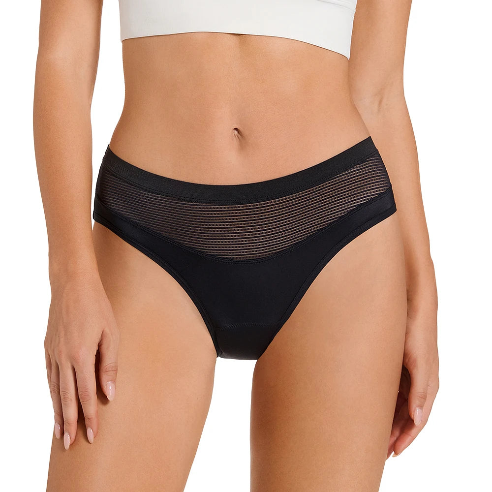 4 Layer Period Panties for Women Bamboo Menstrual Panties Breathable Lace Menstruation Brief Bragas Menstruales