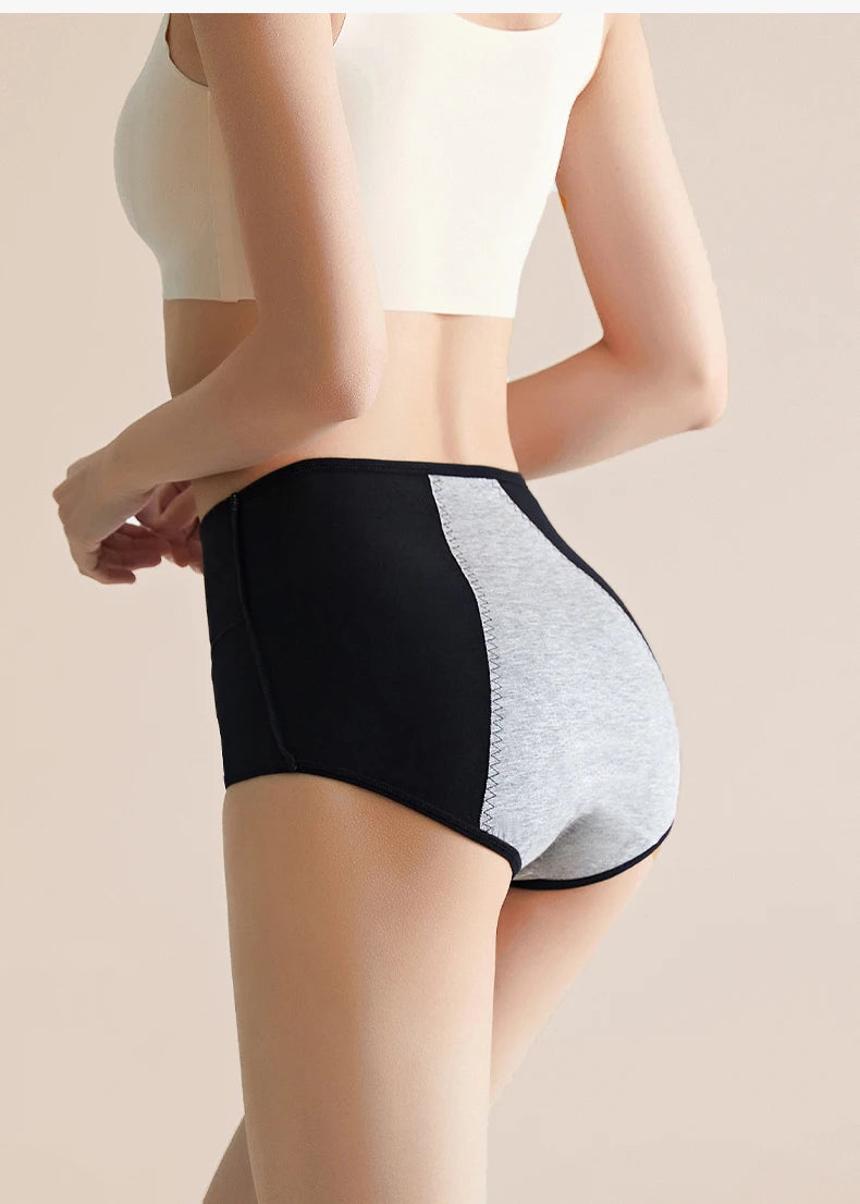 3Pcs High Waist Women's Panties Leak Proof Menstrual Pants Widen Period Underwear Cotton Physiological Plus Size Female Briefs