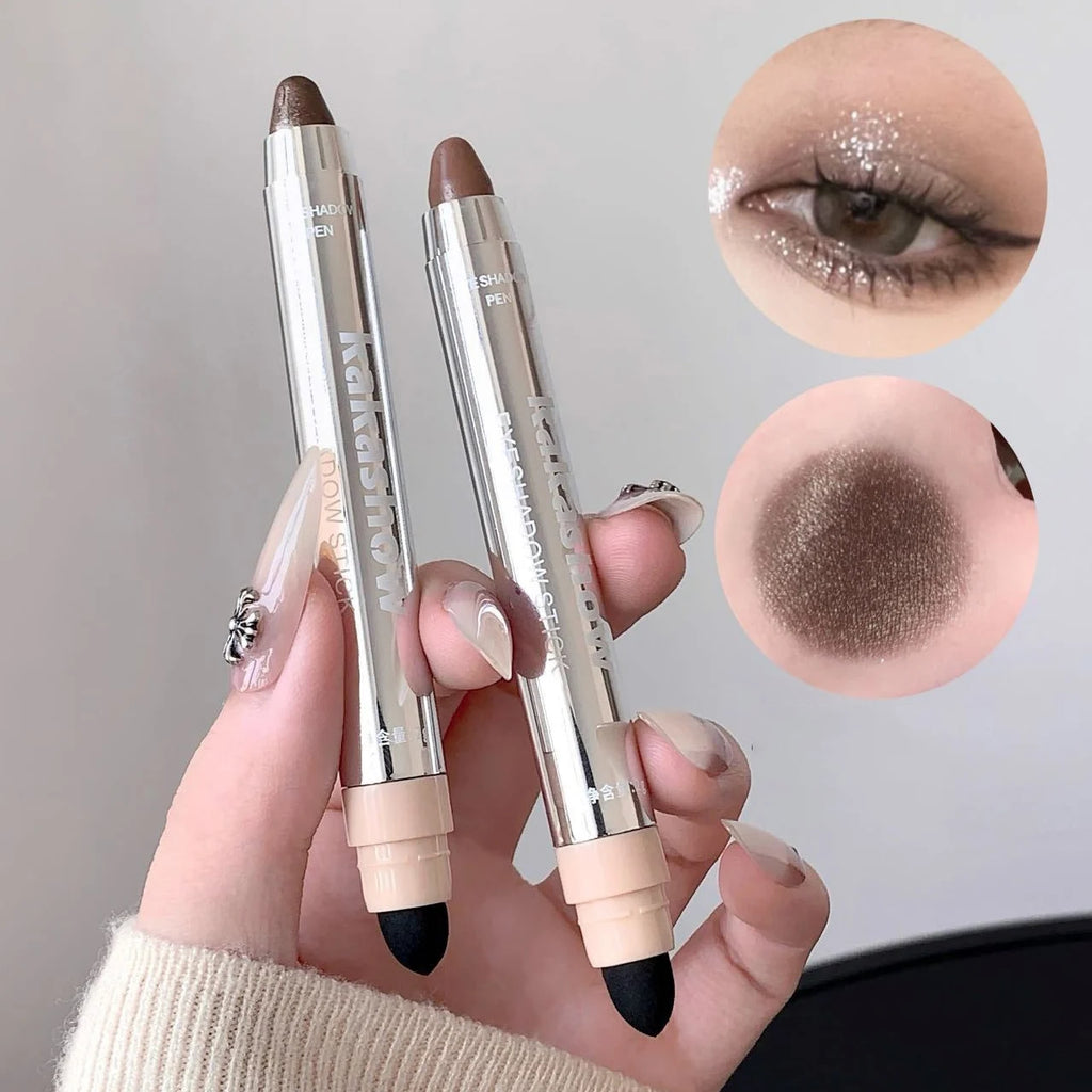 Metallic Glitter Eyeshadow Stick Matte Red Waterproof Shimmer Lying Silkworm Long Lasting High Gloss Pearlescent Eyeshadow Pen