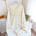 NEW Cute Korean Pajama For Women Loose Sweet Lace Princess Style Soft Cotton Pajamas Skin-friendly Casual Homewear Nightgown