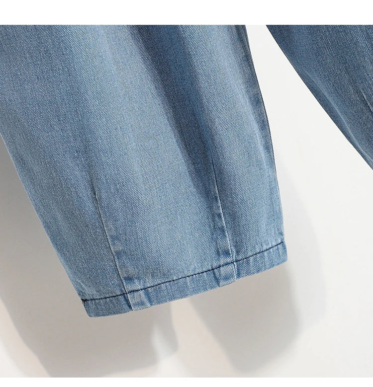 Oversized Women Jeans Spring Elastic Waist Wide Leg Loose Denim Harem Pants Large Size Female Baggy Pants