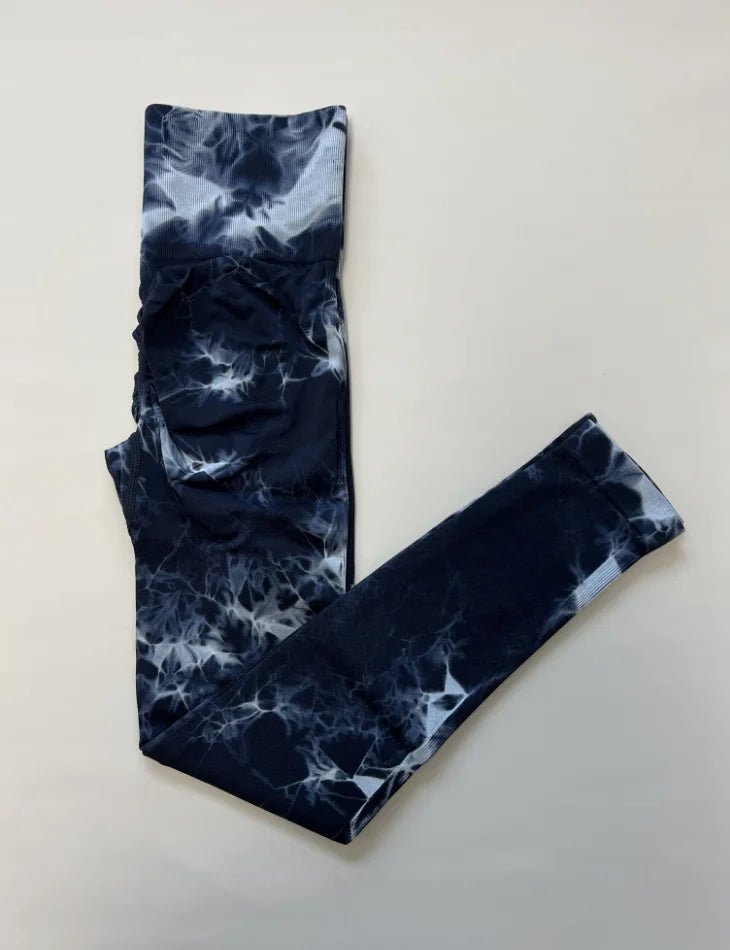 Women Tiedye Gym Leggings Seamless Yoga Pants Scrunch Sports Fitness Tights High Waist Workout Training Leggins Drop Shipping
