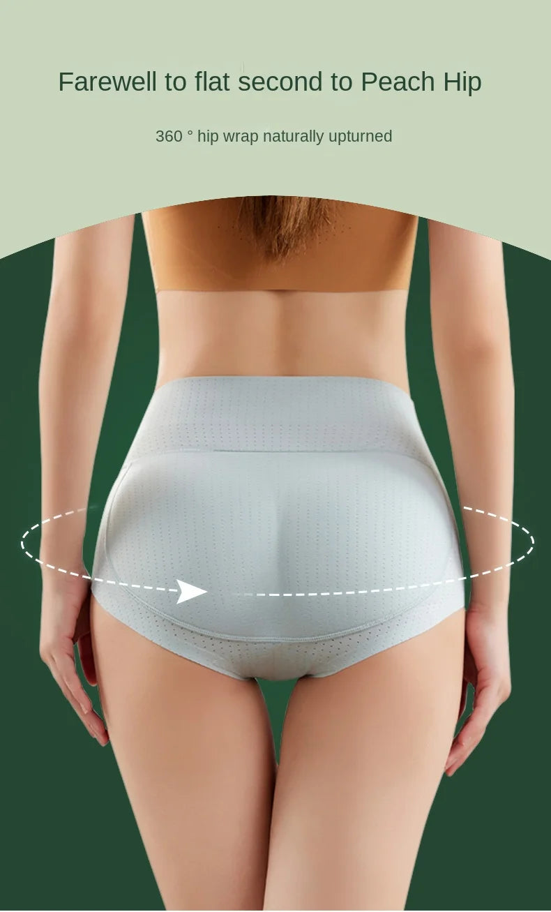Body Sculpting Buttocks Women's Sponge Cushion Push-Up Panties Peach Hip Lifting Fake Butt Panties Pad Seamless Female Underwear