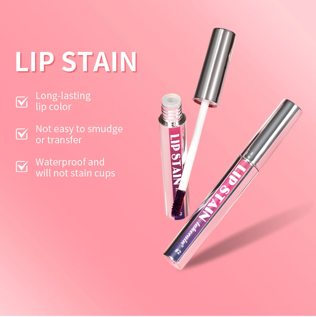 Peel Off Lip Stain 3 Colors Reveal Long Lasting Waterproof Pink Lip Tint Transfer Proof Non-stick Cup Lip Stain Women's Cosmetic