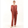 Novelty Loose Pajama Set 2pcs Bamboo Fiber Pyjama Set Women High Elasticity Sleepwear Nightwear Casual Home Clothes Pijama