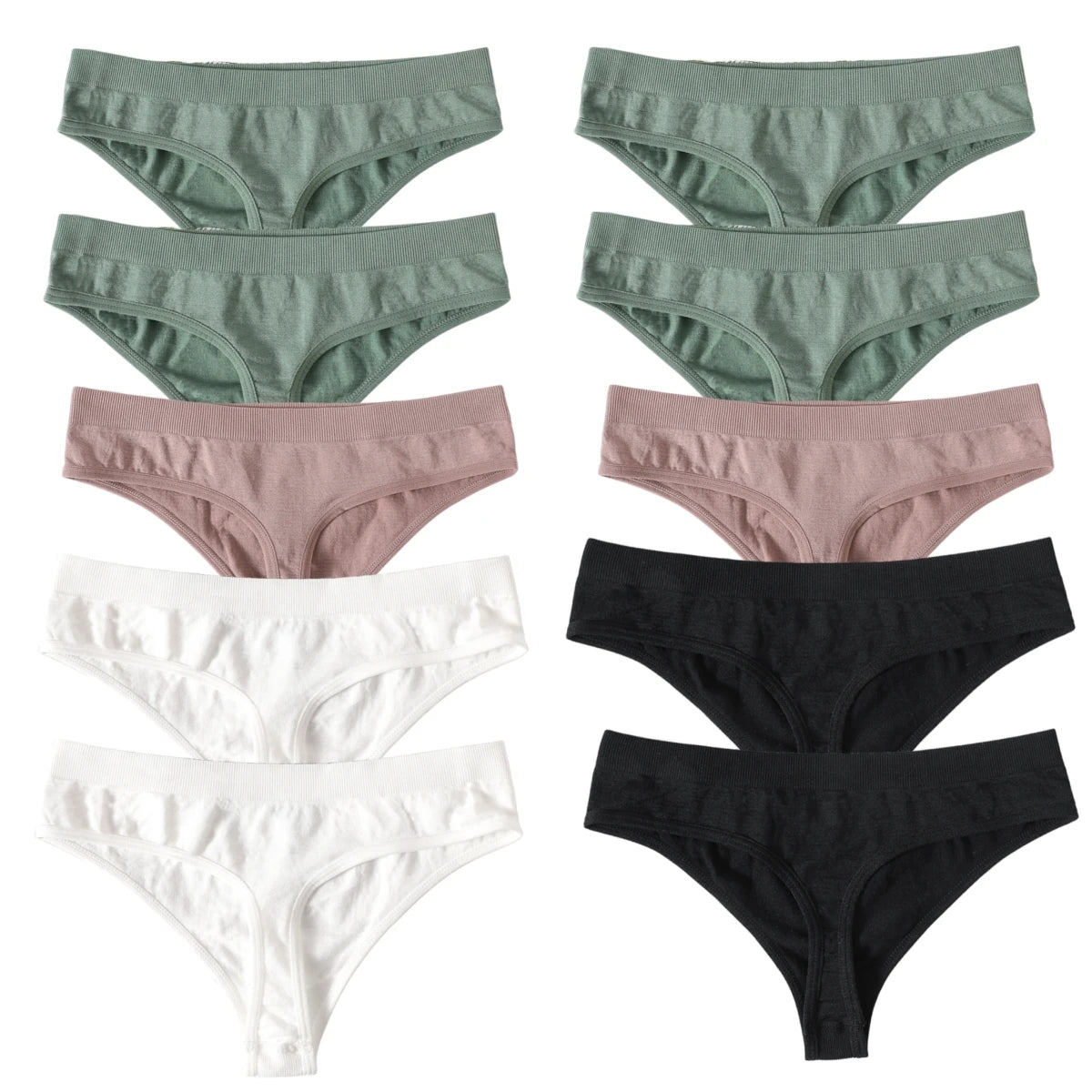 10Pcs/Set Seamless Thongs G-String Women Panties Sexy Underwear Female Underpants Sexy Lingerie Low Waist Sport Bottoms M-XL