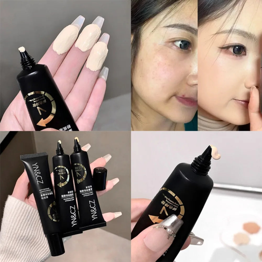 White Liquid Foundation for Halloween Goth Makeup Waterproof Full Coverage White Foundation Cosplay High Concealer Face Paint