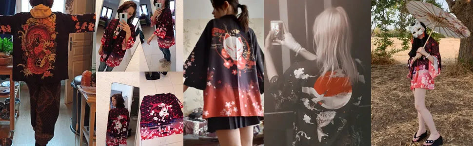 2024 New Japanese Cat Print Kimono Female Male Japanese Haoli Street Wear Cardigan Yukata Cosplay Samurai Street Fashion