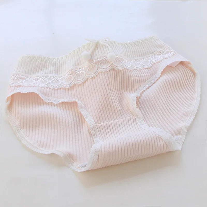 5Pcs/Set Lace Edge Underwear Women Cotton Panties Female Underpants Sweet Girls Briefs Breathable Soft Shorts Sexy Lingerie