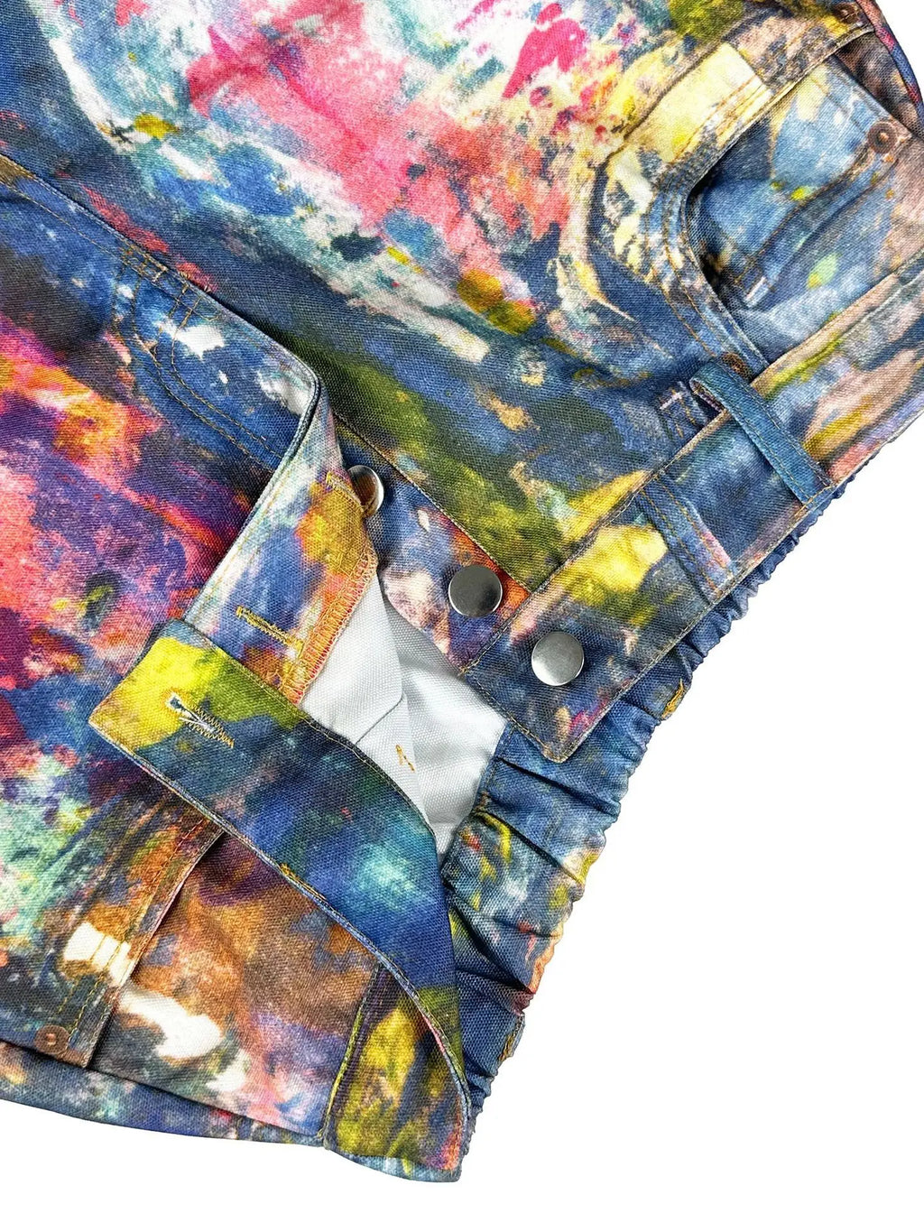 DEAT Fashion 3D Printed Wide Leg Curved Jeans Women's High Waist Loose Blue Streetwear Denim Pants New Tide Summer New 7AB9379