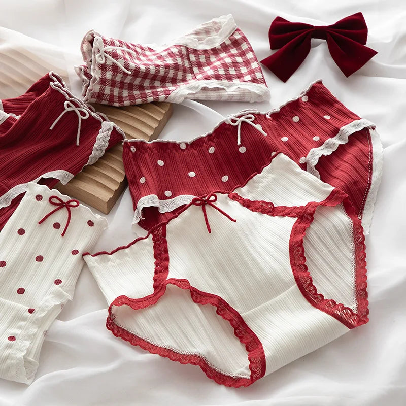 5Pcs/set Cotton Panties for Women Girl Briefs Underwear Plus Size Cute Soft Short Pantys Sexy Lingerie Female Ladies Underpants