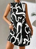 Sexy Sleeveless Woman Dress Office Lady Spring Summer Fashion Elegant Stripe Print O-neck Off Shoulder Dresses For Women 2024