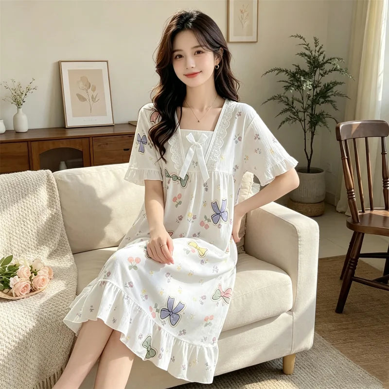 Home Wear Women's Summer Pajamas Dress Sleeping Wear for Woman Sleepwear Pajama Women's Sleep Lingerie Night Nightgowns Ladies