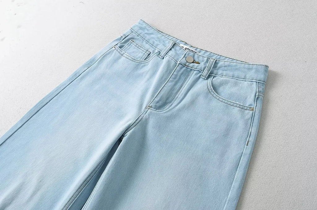 Women's Denim Pants Baggy Jeans Y2k Vintage Flared Wide New Low Waist Rise Oversize Pant Harajuku Fashion Woman Trousers