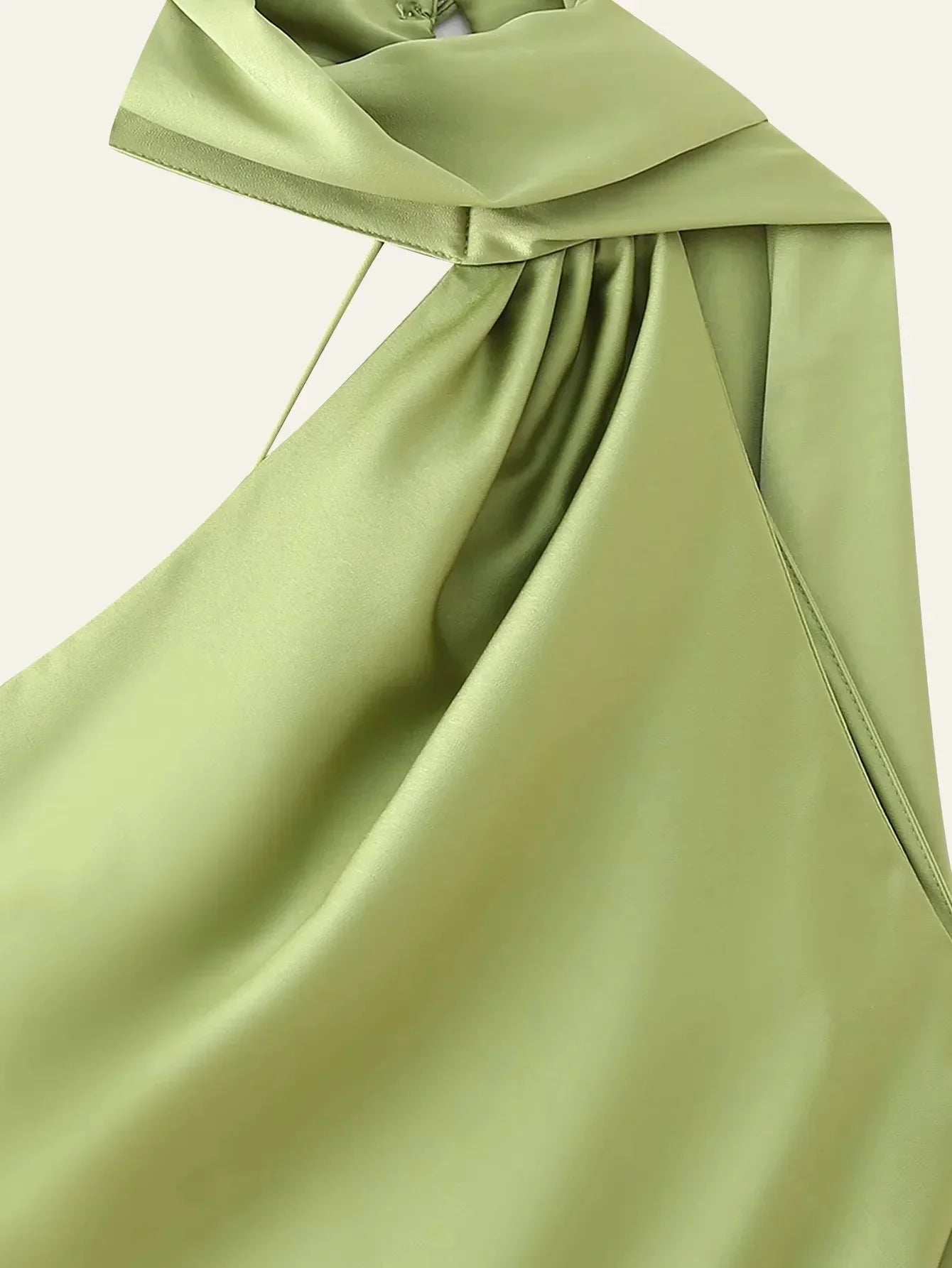 Women's Selling Fast Silk-Satin Feeling Halter Neck Dress European and American Style Sleeveless Summer Fashion Dress