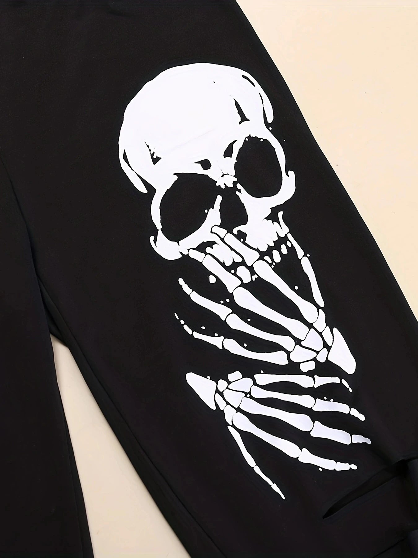 Spring And Summer Hot Selling Ladies Fashion Ripped Leggings Women's Black Tight Nine-point Pants Skull Casual Small Foot Pants