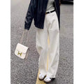 ZOENOVA 2024 New Straight Jeans Women White Plus size High Waist Loose Wide Leg Pants Spring Baggy Korean Fashion Pants