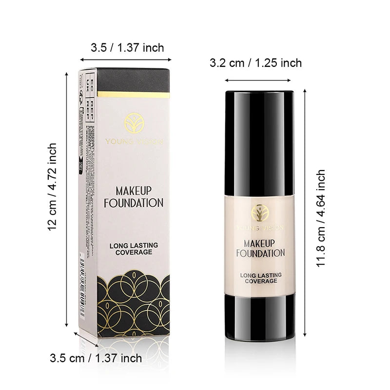 Pure White Liquid Foundation Long-lasting Waterproof Concealer Face Makeup Foundation for COS Stage Christmas Carnival Makeup