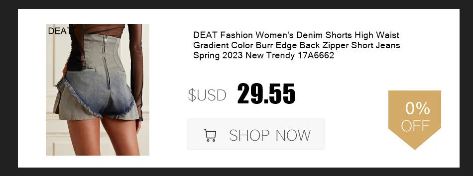DEAT Fashion 3D Printed Wide Leg Curved Jeans Women's High Waist Loose Blue Streetwear Denim Pants New Tide Summer New 7AB9379