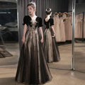 Elegant Women Evening Dress Light Luxury Vintage Appliques Long Banquet Gowns Female Formal Party Dresses Prom graduation dress