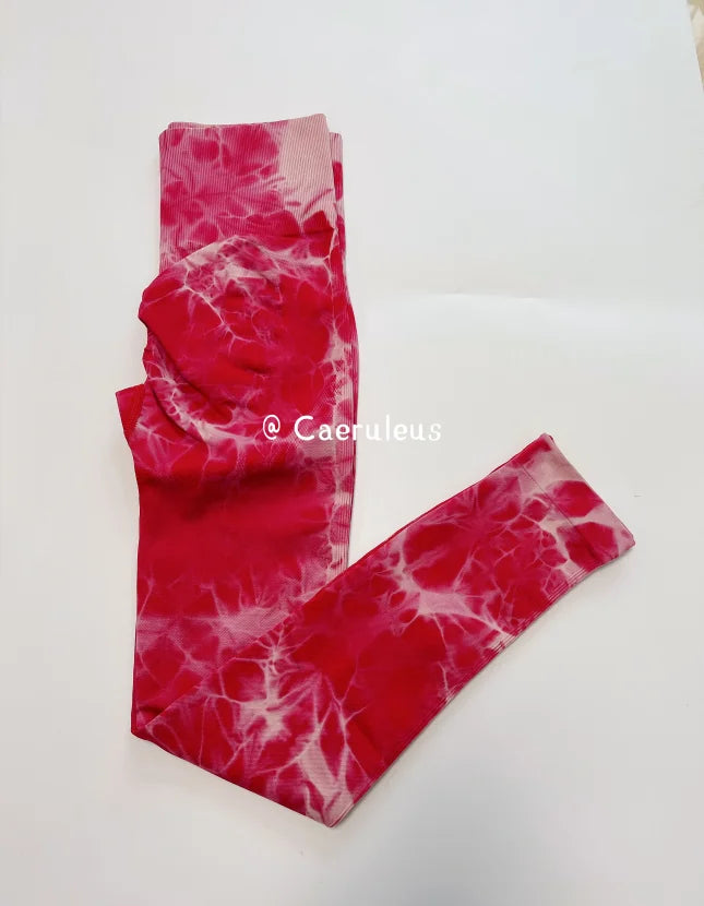 Women Tiedye Gym Leggings Seamless Yoga Pants Scrunch Sports Fitness Tights High Waist Workout Training Leggins Drop Shipping