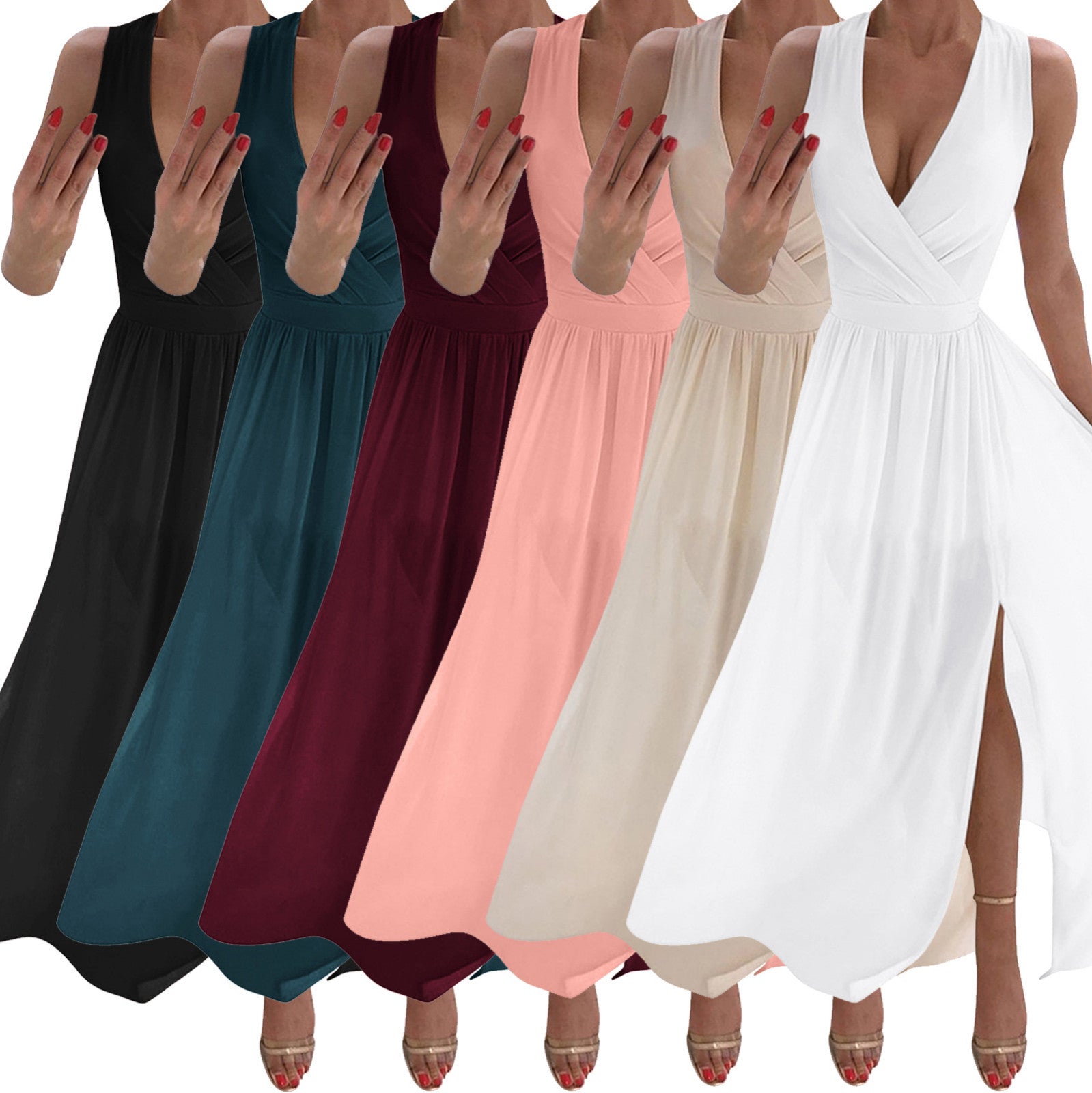 Sexy Women Dresses Outfits 2023 Plus Size Beach V-neck Dresses Summer Party A-line Midi Formal Dresses Women's Clothing 원피스