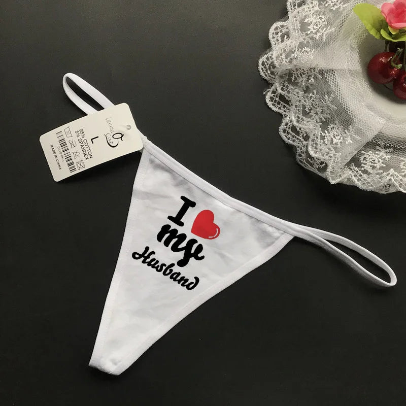 G string Underwear Women Hot Sexy Lingerie Panties Cotton Thongs T back Lingerie Ladies Funny Print T-Back Underwear