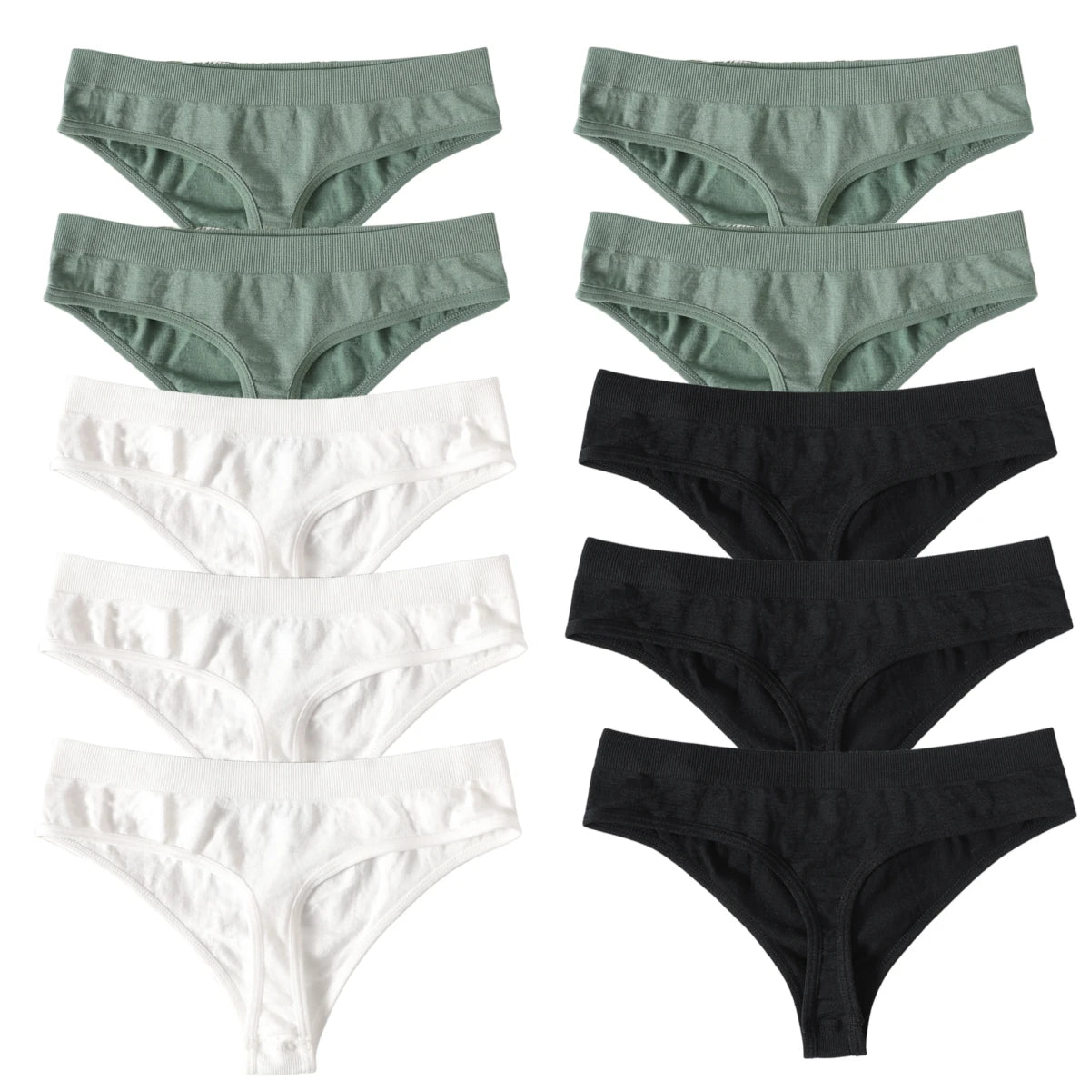 10Pcs/Set Seamless Thongs G-String Women Panties Sexy Underwear Female Underpants Sexy Lingerie Low Waist Sport Bottoms M-XL