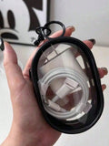 Portable Mini Transparent Zipper Storage Bag, Compact Multi-Functional Pouch, Earphone And Charger Organizer With Keychain, Transparent Travel Accessory, Can Be Used As Travel Organizer, Cosmetic Bag, Makeup Bag, Travel Toile