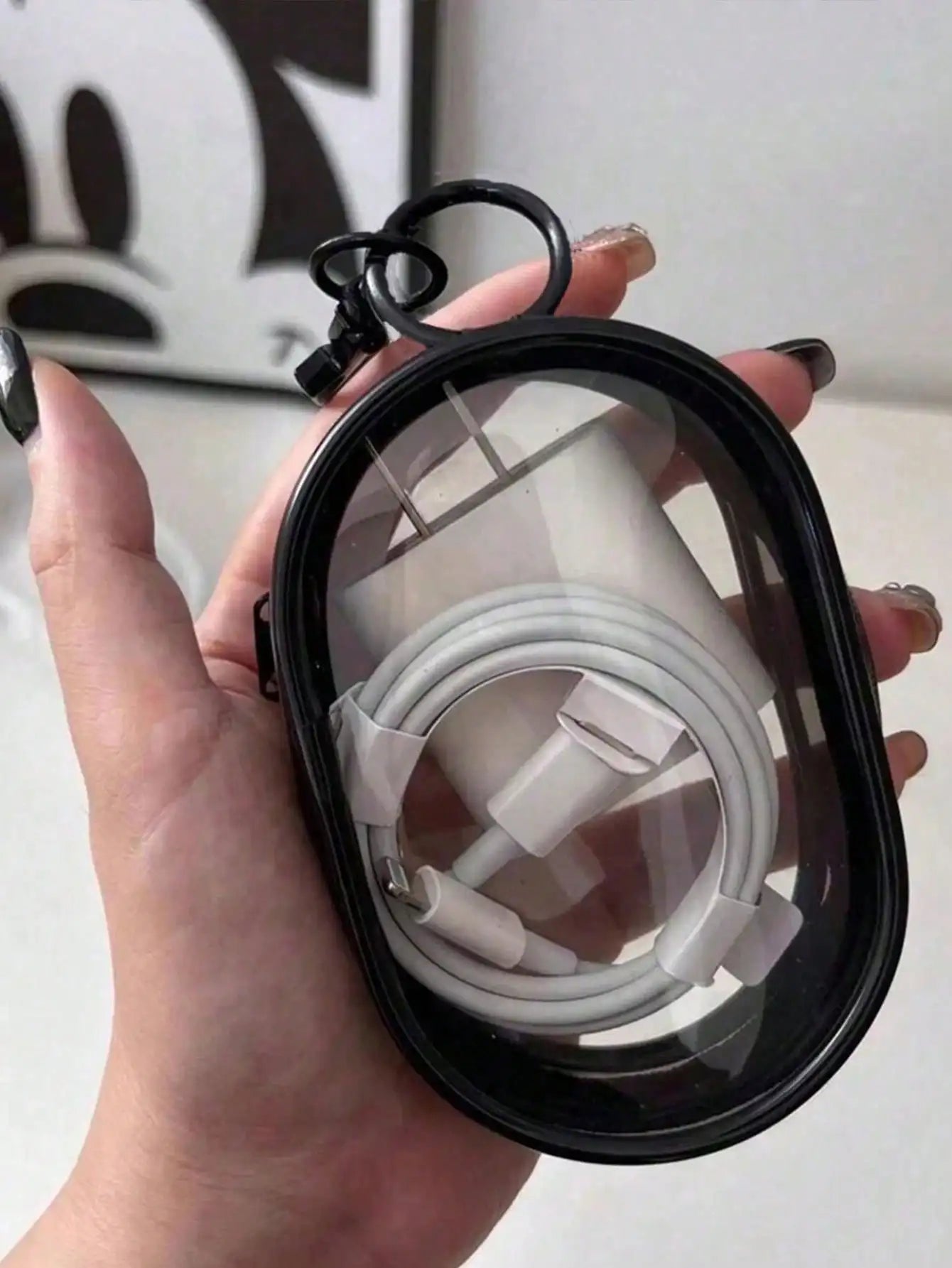 Portable Mini Transparent Zipper Storage Bag, Compact Multi-Functional Pouch, Earphone And Charger Organizer With Keychain, Transparent Travel Accessory, Can Be Used As Travel Organizer, Cosmetic Bag, Makeup Bag, Travel Toile