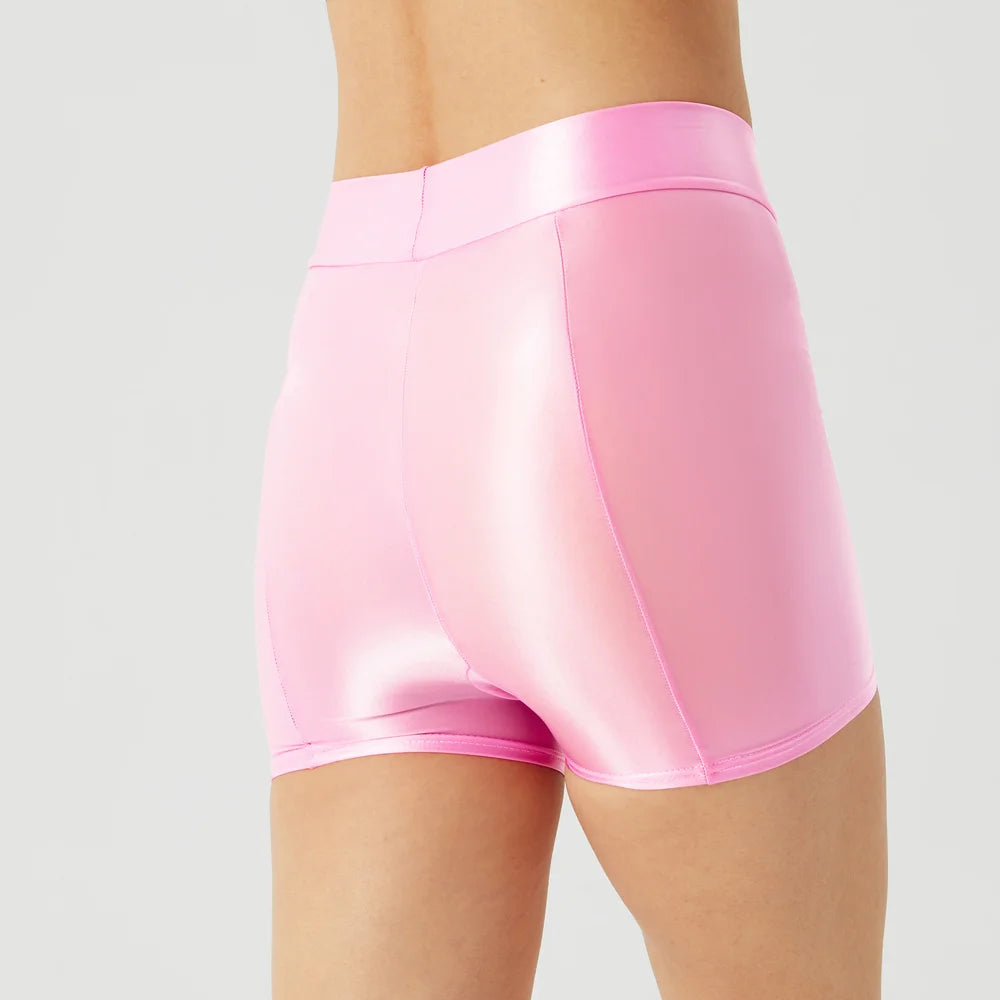 Sexy Women Stain Smooth Yoga Elasitc Shorts Oil Glossy Shiny Tight Casual Beachwear Fitness Short Safety Underwear