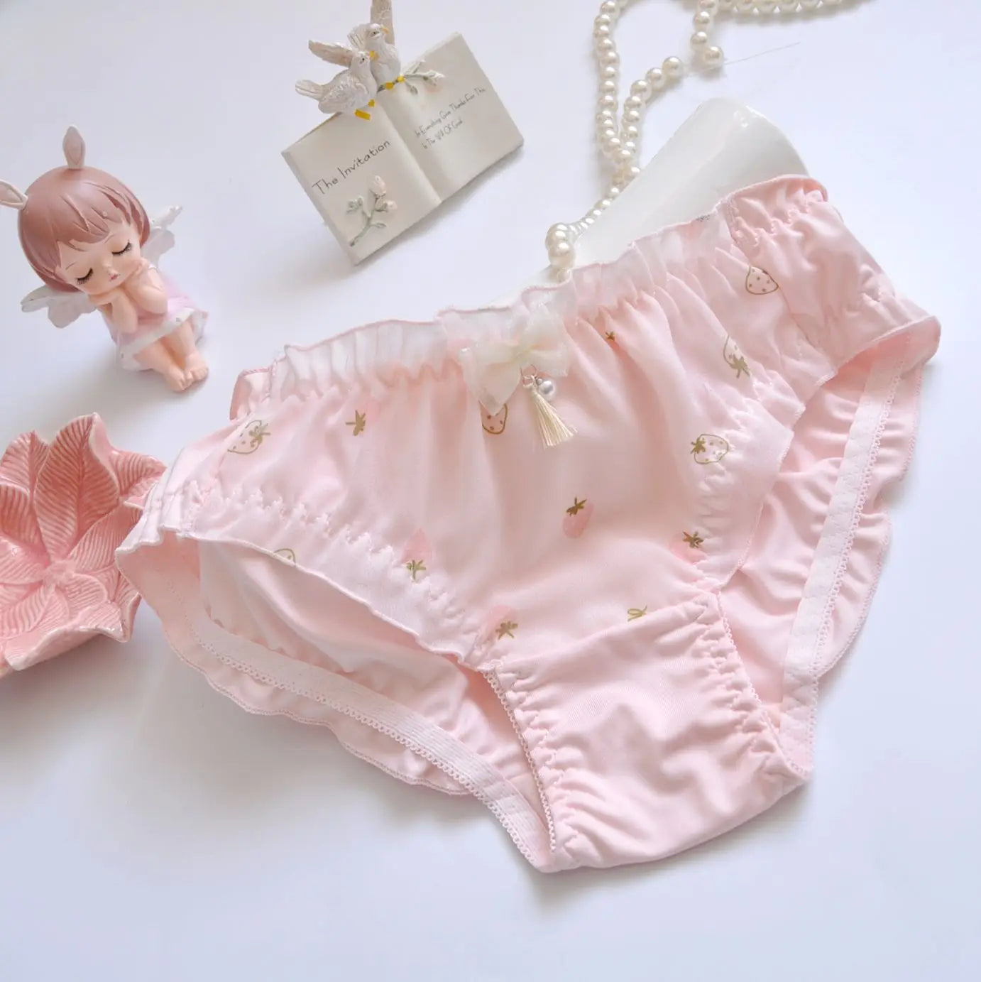Cotton Ruffle Cute Lovely Sweety Girl Panties Bow Japanese Princess Style High Elasticity Breathable Sexy Women Underwear Breifs