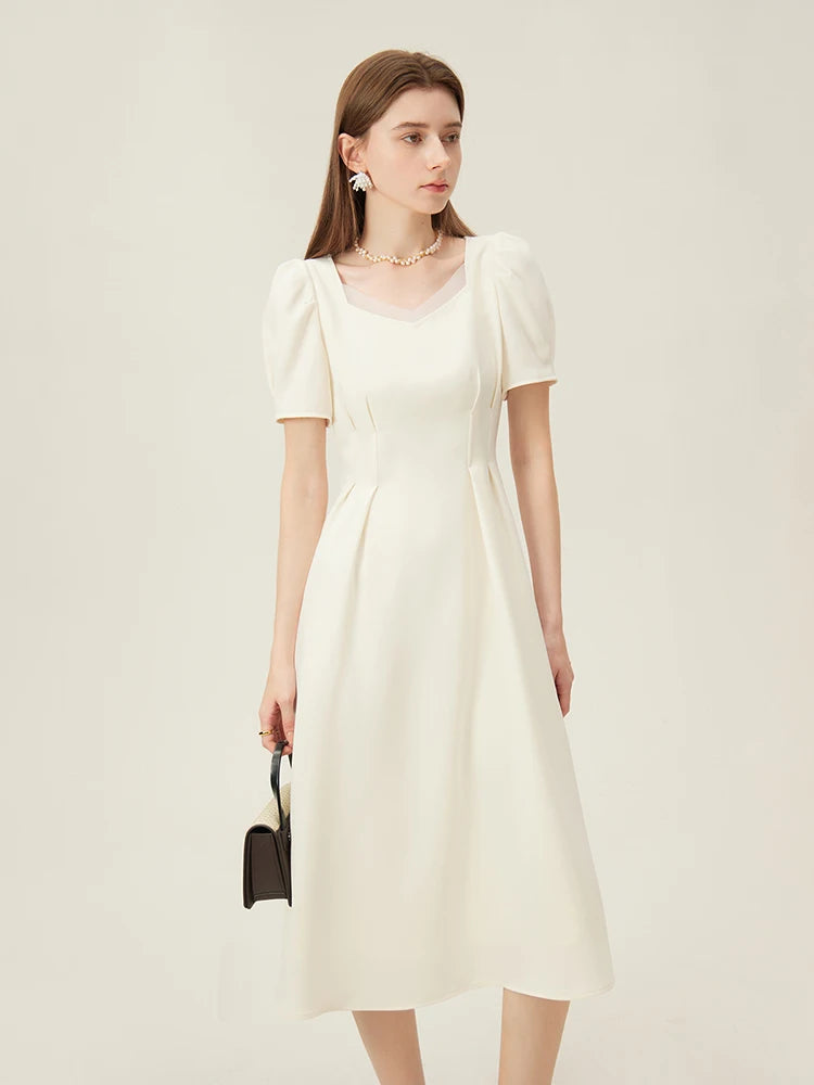 FSLE Swan Dress French Style High Waist Dress For Women 2024 Summer New Arrival Dress For Formal Occasions 24FS12193