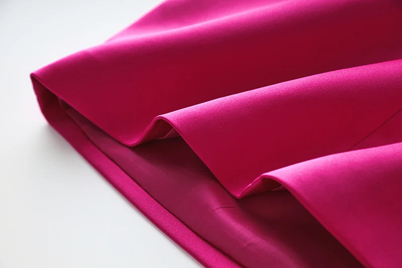 Smooth Satin Fabric Fusicha 3PCS Blazer Suit Fashion Elegant Street Mini Skirt Women Quality Clothing