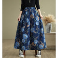 NYFS 2025 New Summer Vintage Print Woman Jeans Loose Plus size Trousers Elastic Waist Denim Wide Leg Pants
