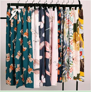 Women Home Pants Modal Casual Loose Pajamas Pants Spring Summer Sleep Wear Bottoms Female Drawstring Thin Trousers Loungwear