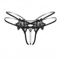 Lingerie with beads; enticing thong; single-row massage lingerie; sexy open-crotch lingerie; novelty lingerie.