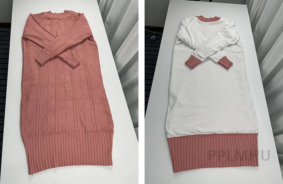 Winter Thicken Plush Velvet Lined Sweater Dress Women's Fall Half Turtleneck Rib Knit Bottom Dresses Elegant Warm Vestido Midi