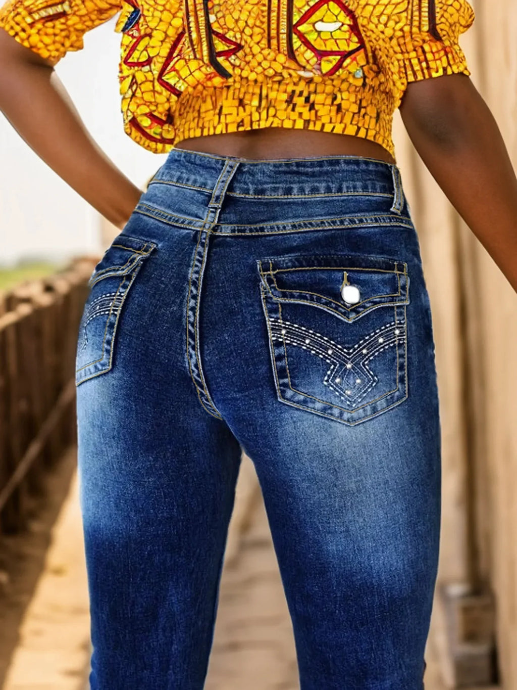 Denim Flare Pants Women Washed Distressed Jeans Mid Waist Streetwear 2025 Autumn Denims Vintage Embroidered Pocket Trousers