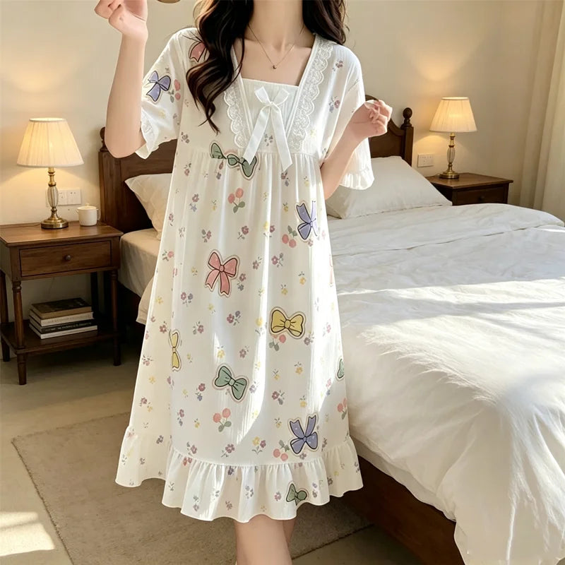 Home Wear Women's Summer Pajamas Dress Sleeping Wear for Woman Sleepwear Pajama Women's Sleep Lingerie Night Nightgowns Ladies